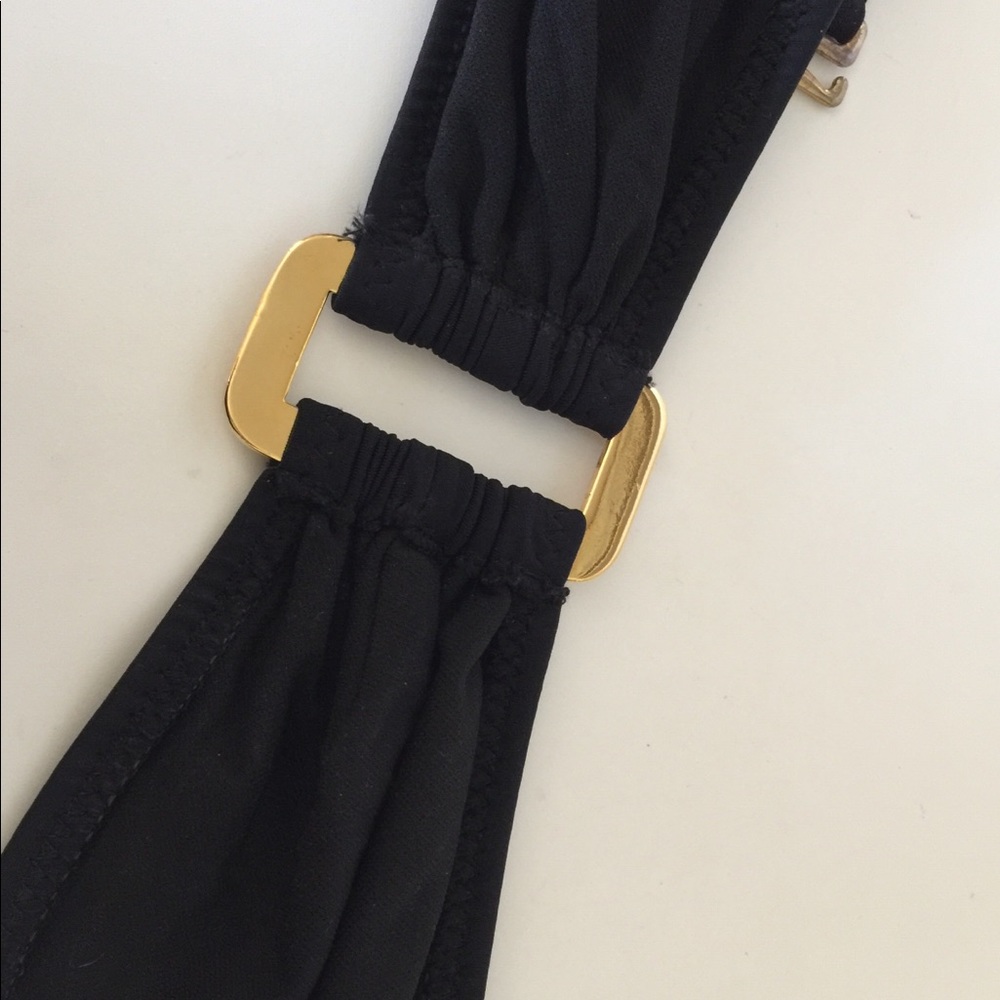 ST. JOHN SPORT BANDEAU BIKINI TOP BLACK SIZE 4 EUC